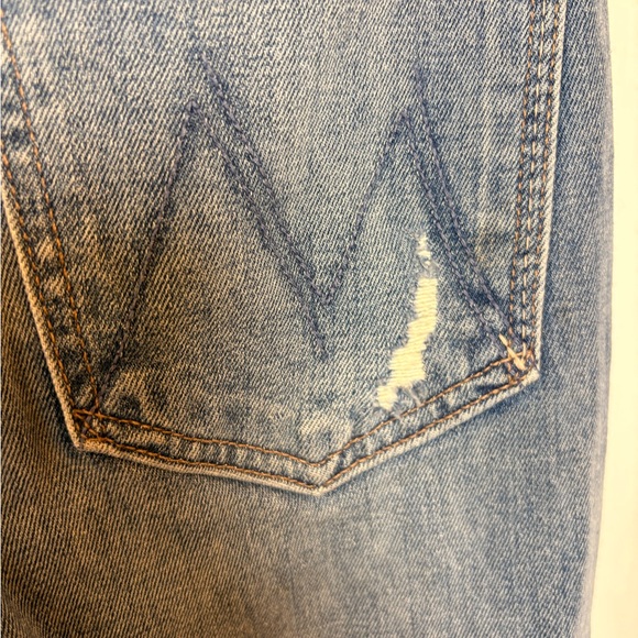 MOTHER Light Wash Distressed Stunner Ankle Step Fray Jeans Size 29 - Picture 8 of 14